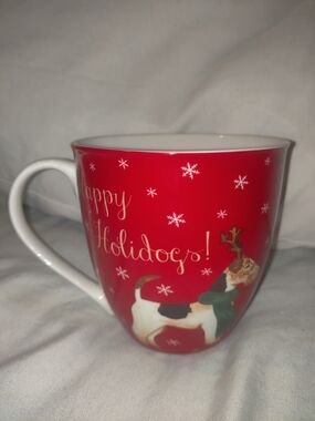 Milly Green British Terrier Happy Holidogs Mug (A Few Scratches One Side Not Bad